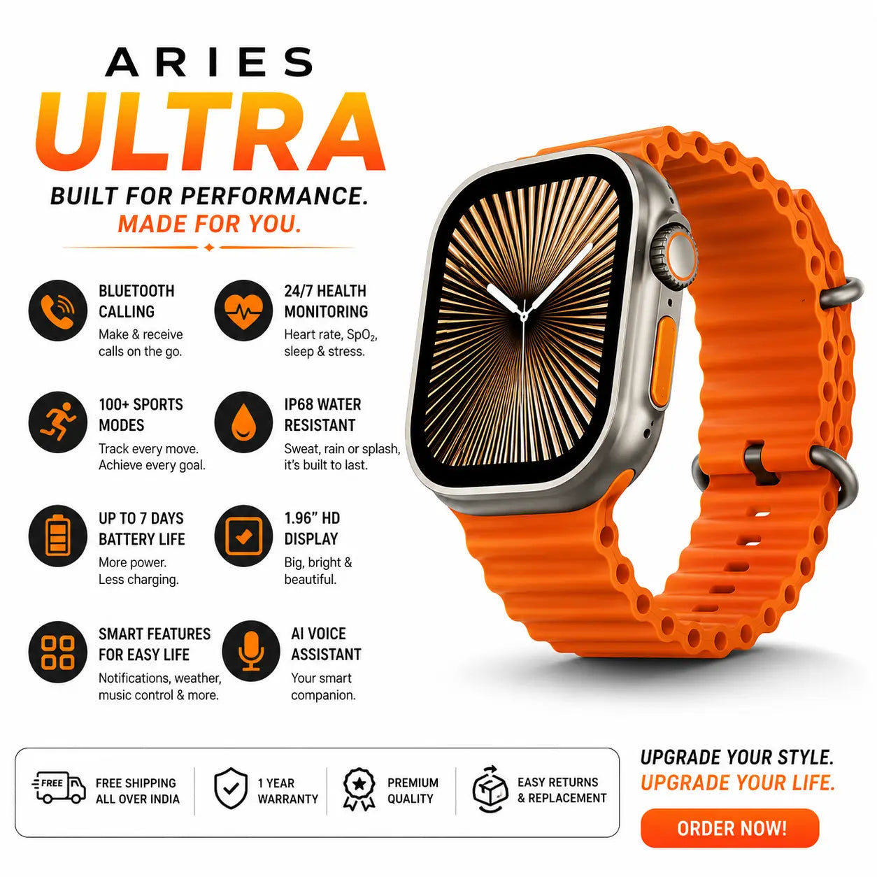 ARIES Ultra - Advanced Bluetooth Calling SmartWatch